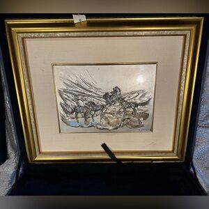 Marcello Giorgio custom rare silver plated sculptured horse art.Made in Italy.